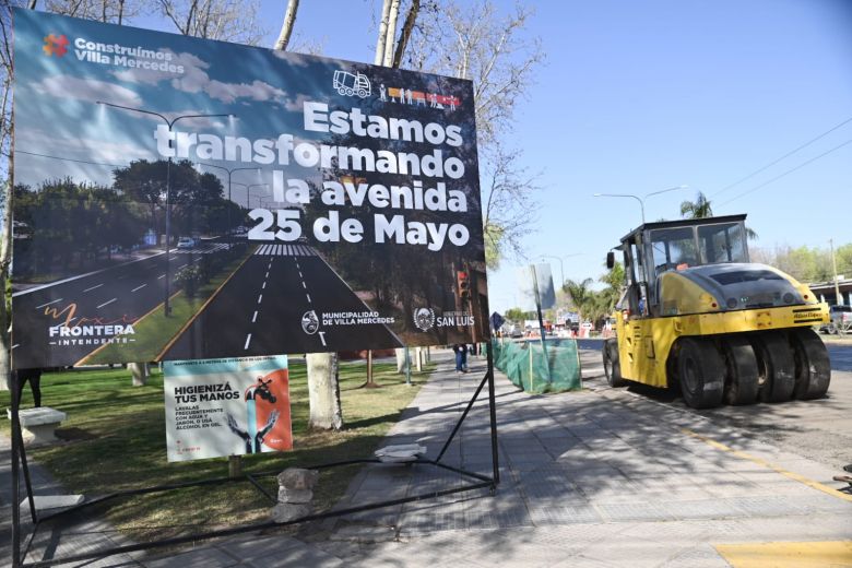 Comenzaron los trabajos de jerarquización y mejoras de la avenida 25 de Mayo 
