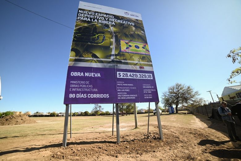 Ayer comenzó la construcción de un espacio recreativo y deportivo en La Ribera
