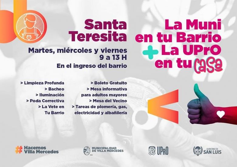 La Municipalidad y la UPrO esta semana visitan los barrios Santa Teresita y El Criollo 