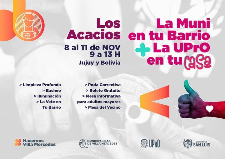 Esta semana la municipalidad y la UPrO visitan el barrio Los Acacios