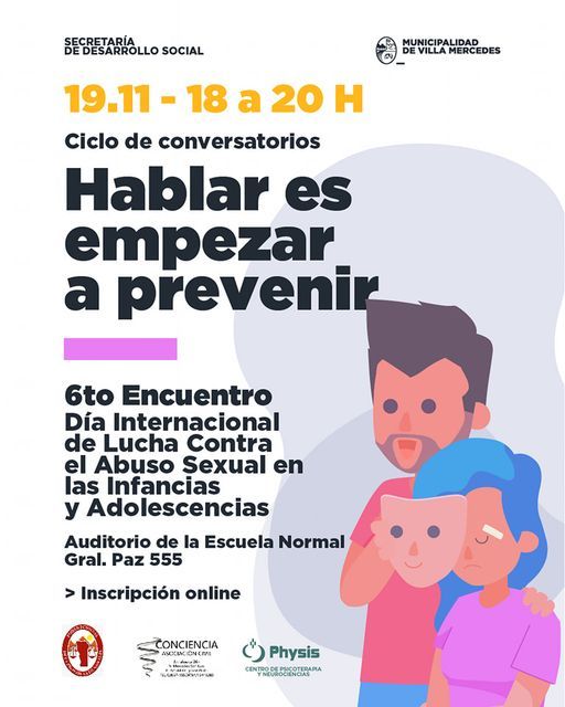 Llega el último encuentro del ciclo “Hablar es empezar a prevenir”