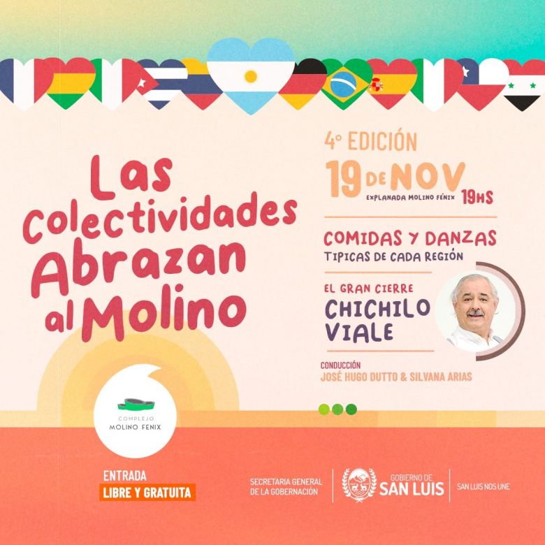 “Las Colectividades Abrazan al Molino” el próximo 19 de noviembre