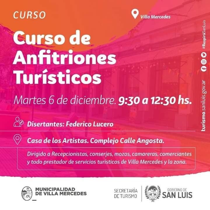 Realizarán un nuevo taller sobre formación Turística