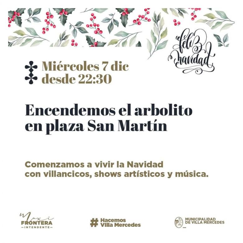 Hoy se enciende el arbolito de Navidad de plaza San Martín