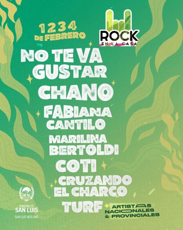 Confirmaron la grilla de artistas nacionales del Rock en la Casa