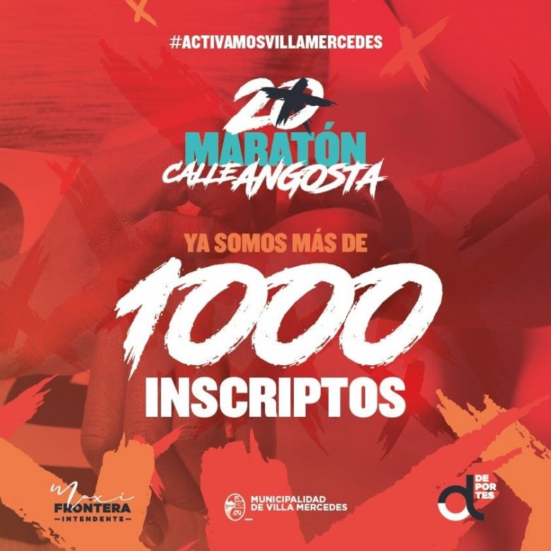 Más de 1.000 maratonistas se inscribieron en la 20º Maratón Calle Angosta