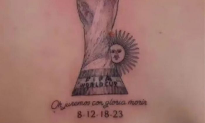 Germán Pezzella se tatuó la Copa del Mundo con una frase, pero un error ortográfico alarmó a los fanáticos