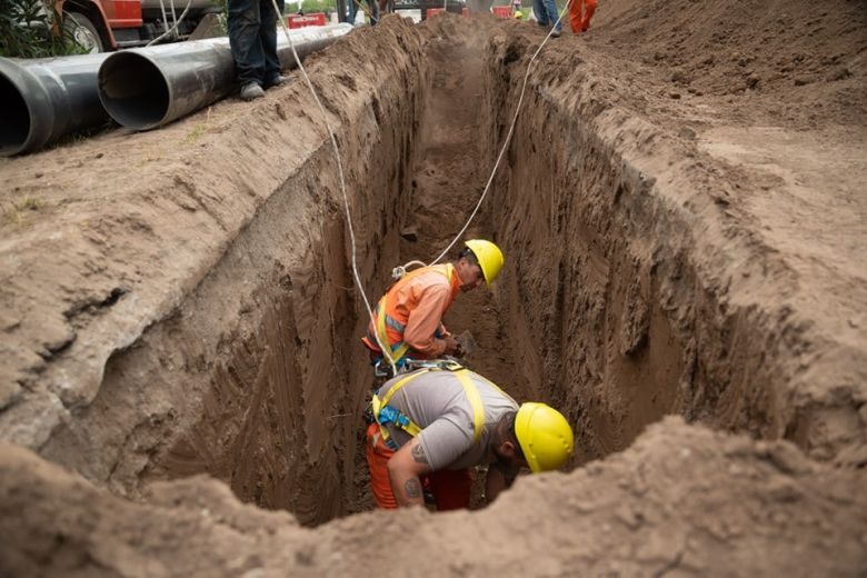 Las tareas en la 25 de Mayo continúan