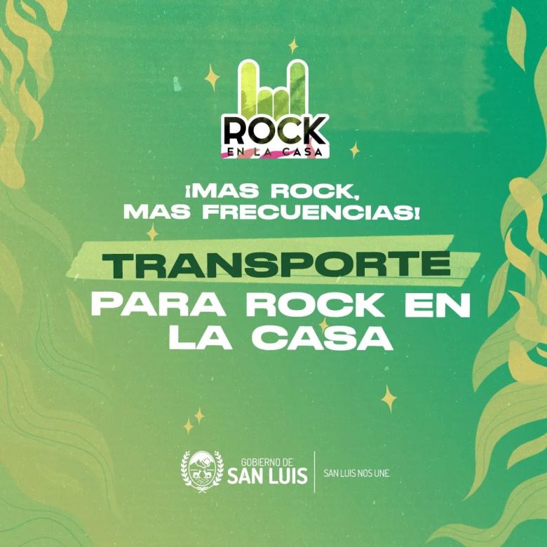 Incrementarán la frecuencia del transporte para el “Rock en la Casa”