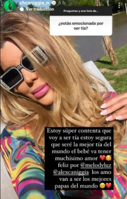 Charlotte Caniggia, sobre el embarazo de Melody Luz con su hermano Alex: “Seré la mejor tía del mundo”