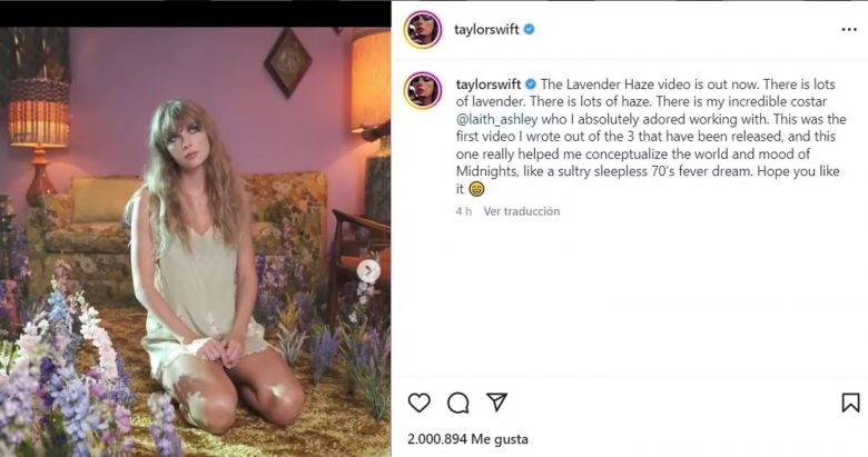 Taylor Swift estrenó el video “Lavender Haze”: “Hay mucha lavanda y mucha neblina”