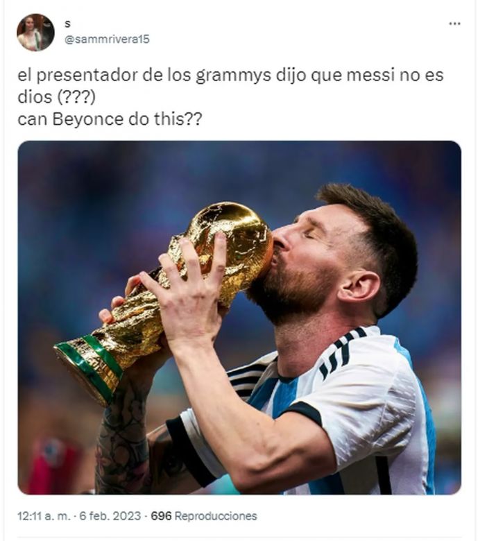 “Dios no es Messi, es Beyoncé”: la frase del presentador de los premios Grammy que generó revuelo en las redes