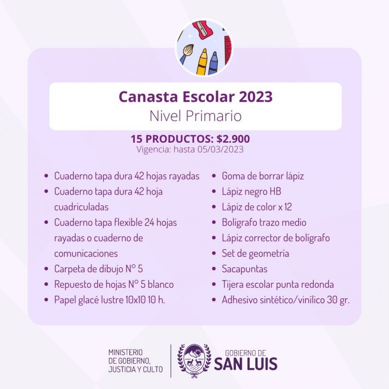 El Gobierno provincial y comercios presentaron la canasta escolar