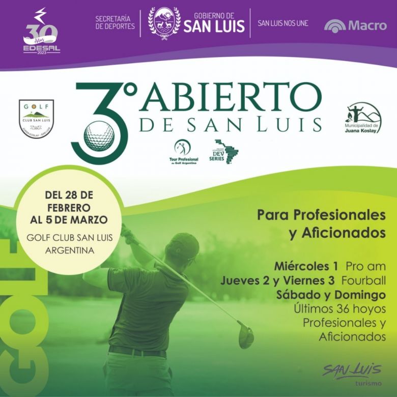 Golf profesional: comienza el 3° Abierto de San Luis
