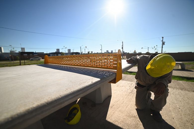 Obras finales del espacio deportivo y recreativo de las 1000 viviendas 