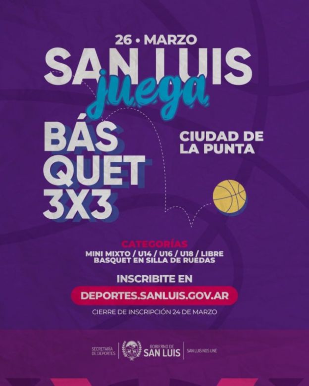 Otra jornada del torneo “San Luis Juega” se realizará en la ciudad de La Punta