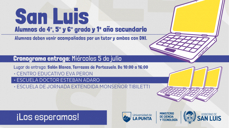 Esta semana continúa la entrega de computadoras en San Luis