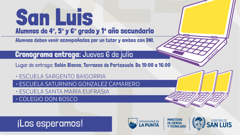 Esta semana continúa la entrega de computadoras en San Luis