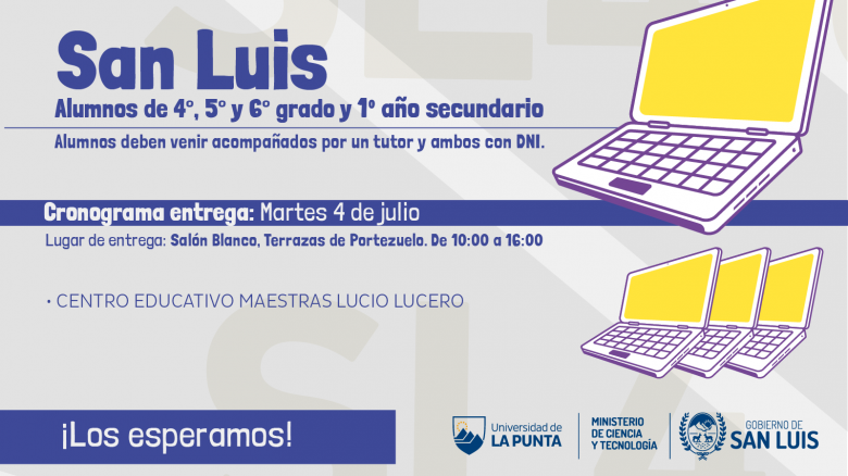 Esta semana continúa la entrega de computadoras en San Luis