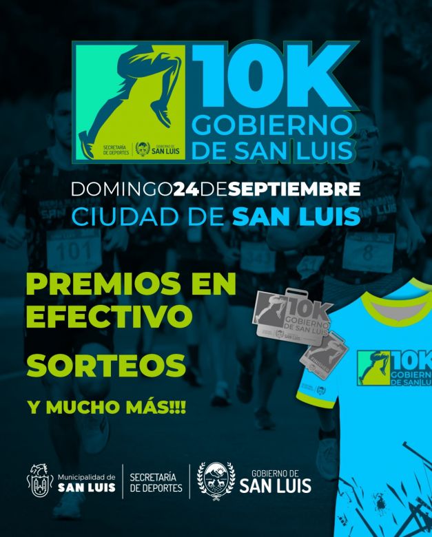 El 24 de septiembre se realizarán los 10k Gobierno de San Luis