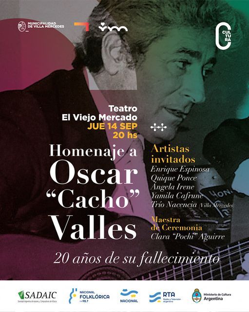 Villa Mercedes mañana homenajea a Oscar “Cacho” Valles