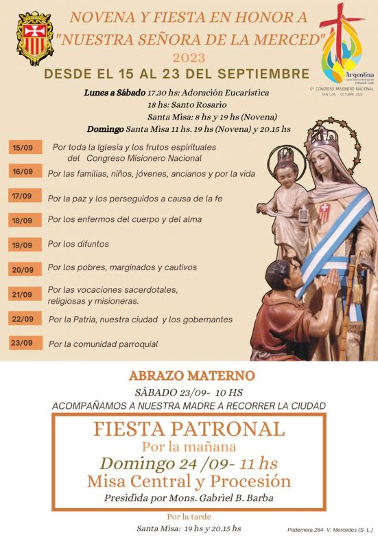 Comienza la novena en honor a Nuestra Señora de la Merced