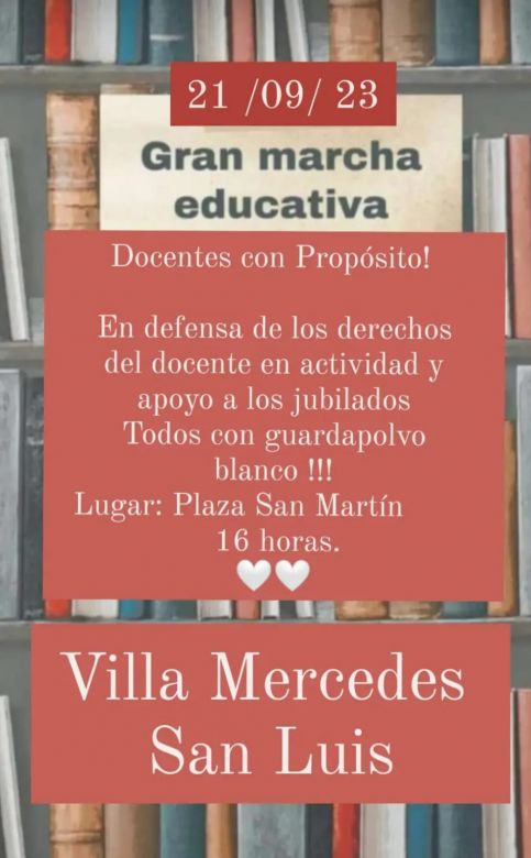 Docentes Autoconvocados se reúnen en plazas de San Luis y Villa Mercedes
