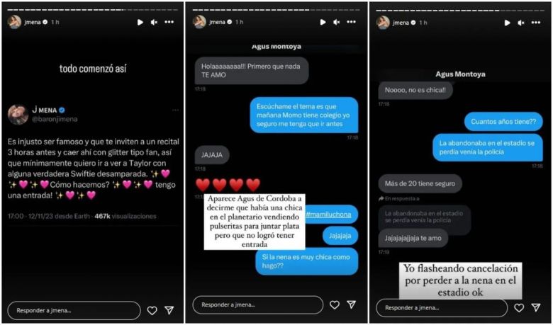 Jimena Barón y un gesto conmovedor: así sorprendió a una fan que no tenía entradas para ver a Taylor Swift