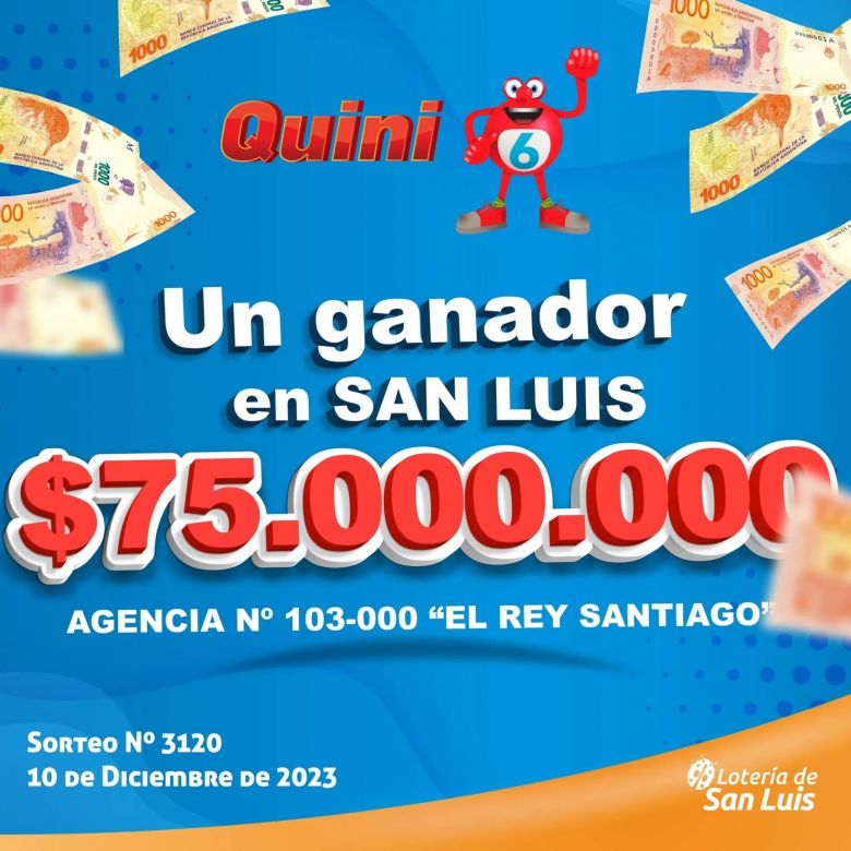 Un puntano ganó $75 millones en el Quini