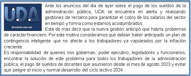 "Si estas medidas perduran peligra el comienzo del ciclo lectivo 2024"