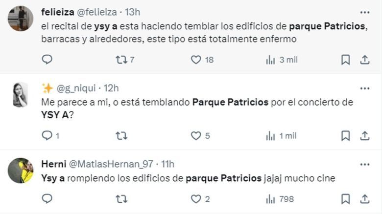 Ysy A se presentó en Huracán y volvió a provocar un grave sismo 