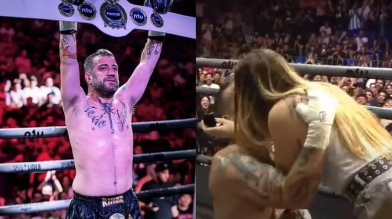 Video: Piti Fernández de Las Pastillas del Abuelo le pidió casamiento a su novia en un evento de boxeo  