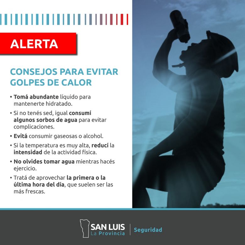 Recomendaciones para evitar golpes de calor en los días de altas temperaturas