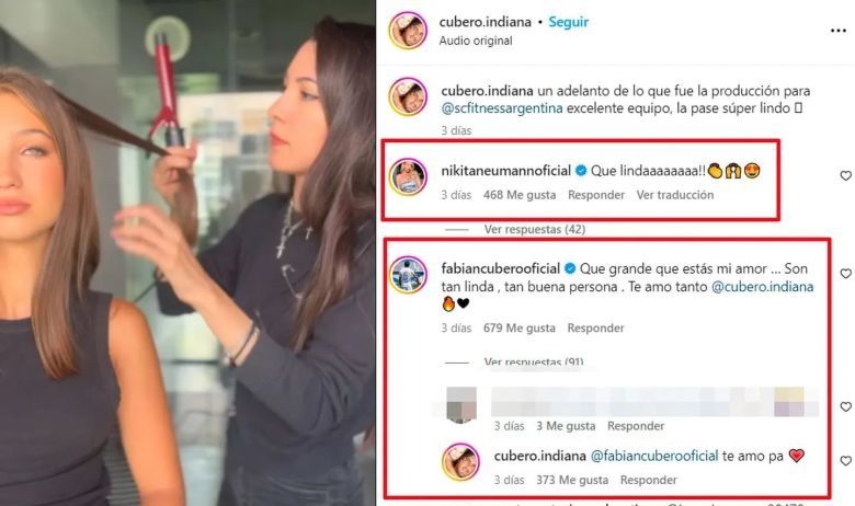 Indiana Cubero tomó partido entre sus padres, Nicole Neumann y Fabián Cubero 