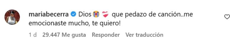 Así reaccionó María Becerra a “Pa”, la desgarradora canción que Tini Stoessel le escribió a su papá