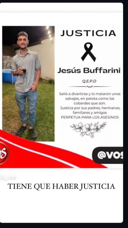 El triste mensaje de Julio Buffarini tras el crimen de su primo a la salida de un boliche en Córdoba