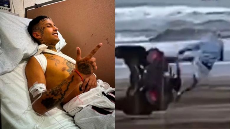 El video del grave accidente que sufrió L-Gante donde se fracturó la clavícula