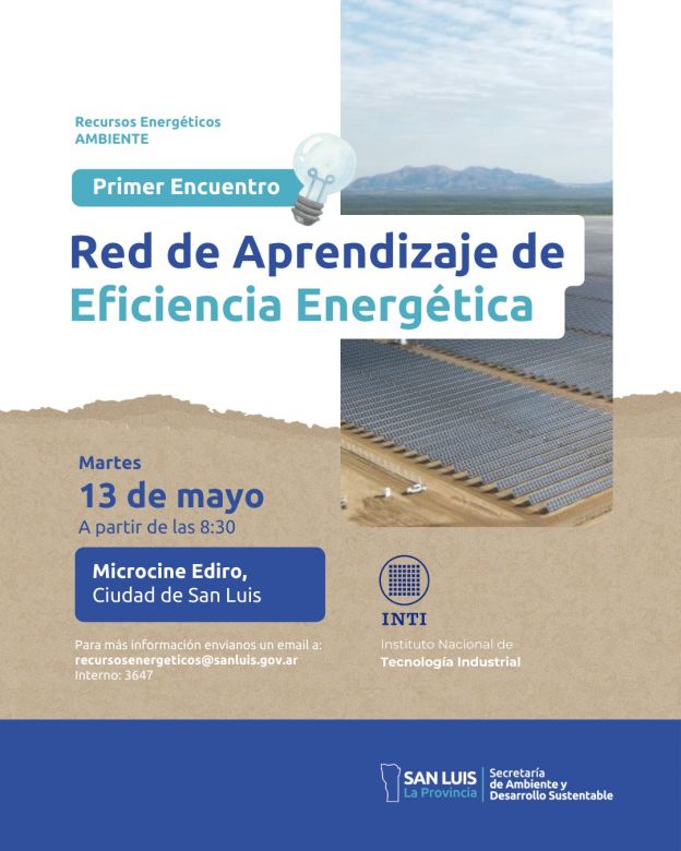 Este martes se realizará el primer encuentro de la Red de Aprendizaje en Eficiencia Energética
