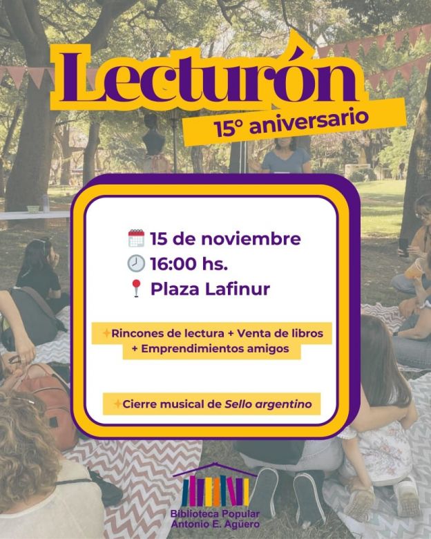 El "Lecturón" cumple 15 años y lo celebra en Plaza Lafinur