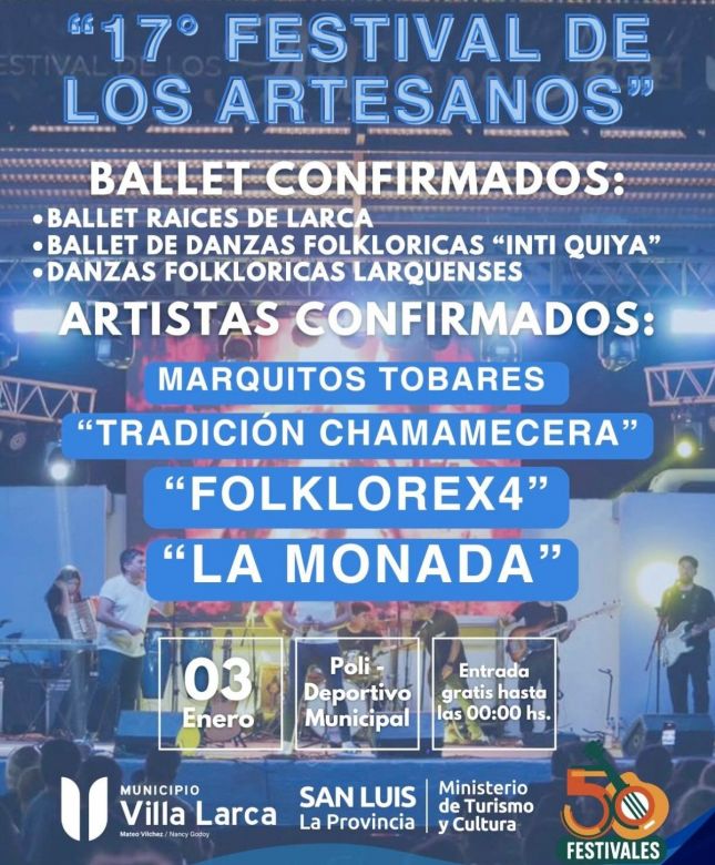 San Francisco, La Carolina, Villa Larca y San Pablo le dan la bienvenida a 2026 con festivales