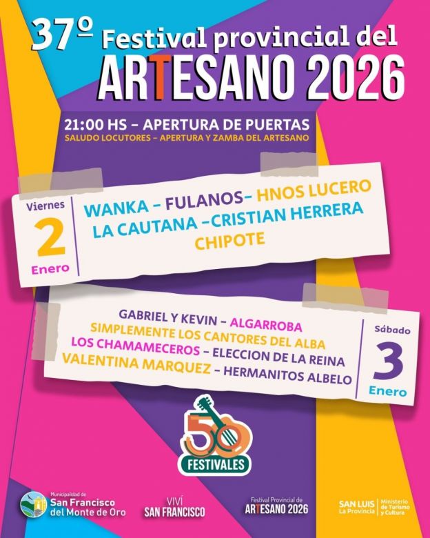 San Francisco, La Carolina, Villa Larca y San Pablo le dan la bienvenida a 2026 con festivales