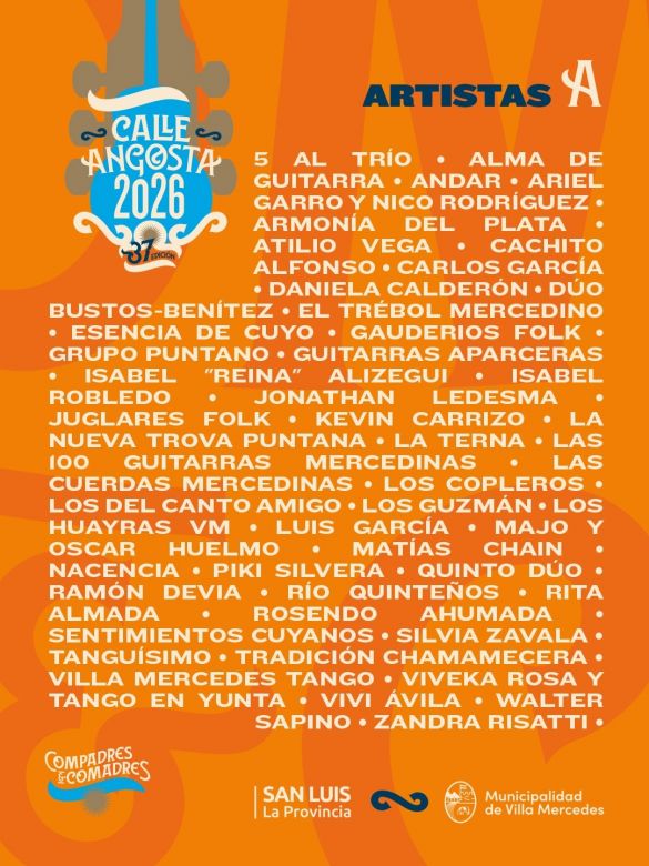 Villa Mercedes se prepara para su emblem&aacute;tico festival "Calle Angosta"