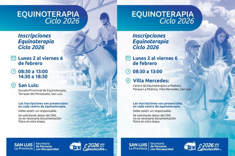 En febrero abren las inscripciones para los Centros de Equinoterapia de la provincia