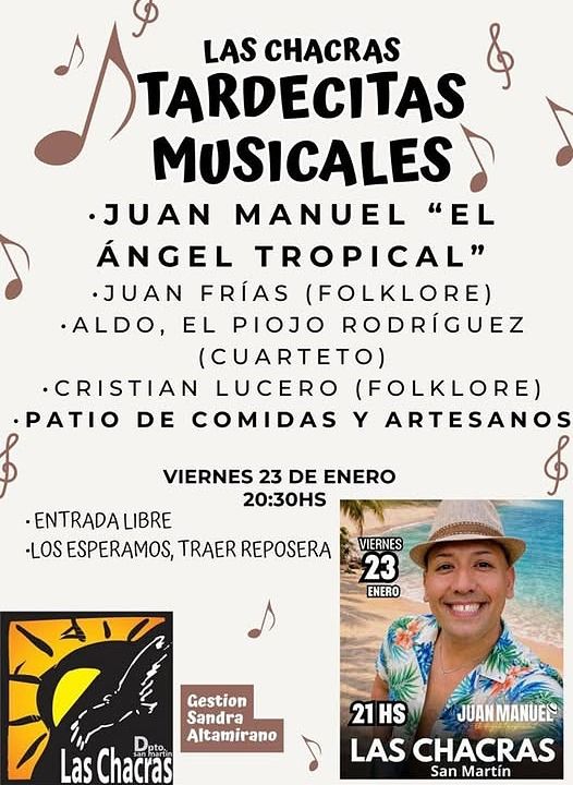 Imperdibles &lsquo;Tardecitas Musicales&rsquo; en Las Chacras