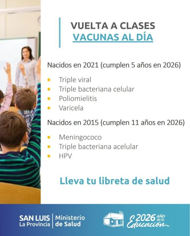 Piden a los padres que los ni&ntilde;os tengan el calendario de vacunaci&oacute;n al d&iacute;a para volver a clases