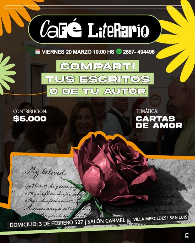Villa Mercedes se prepara para un nuevo Caf&eacute; Literario 