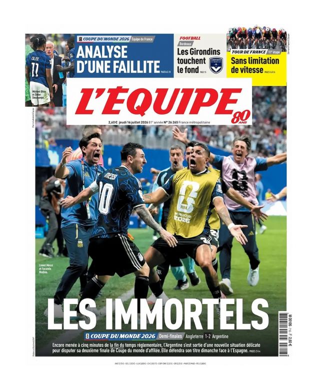 Mir&aacute; las portadas de los principales diarios del planeta tras la remontada de Argentina ante Inglaterra