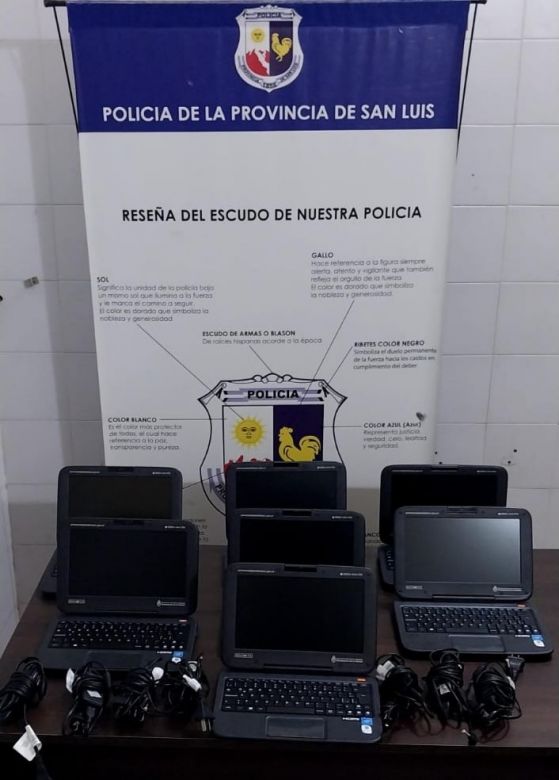 La policía recuperó siete computadoras sustraídas de una escuela 